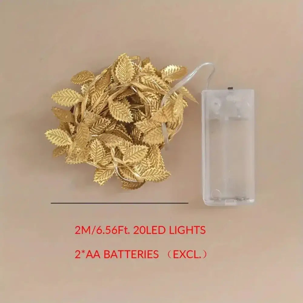 DecorBites™ Golden Silver Leaf Fairy Lights for Events