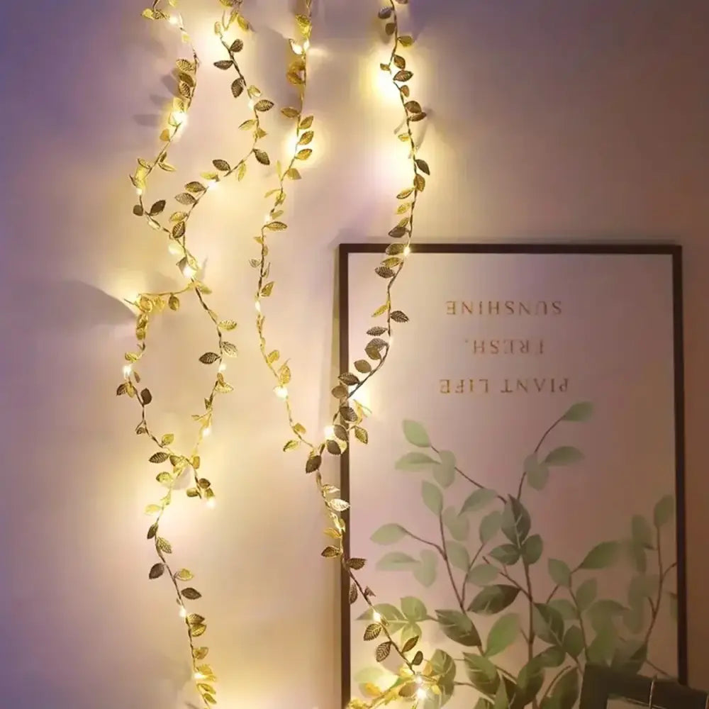 DecorBites™ Golden Silver Leaf Fairy Lights for Events