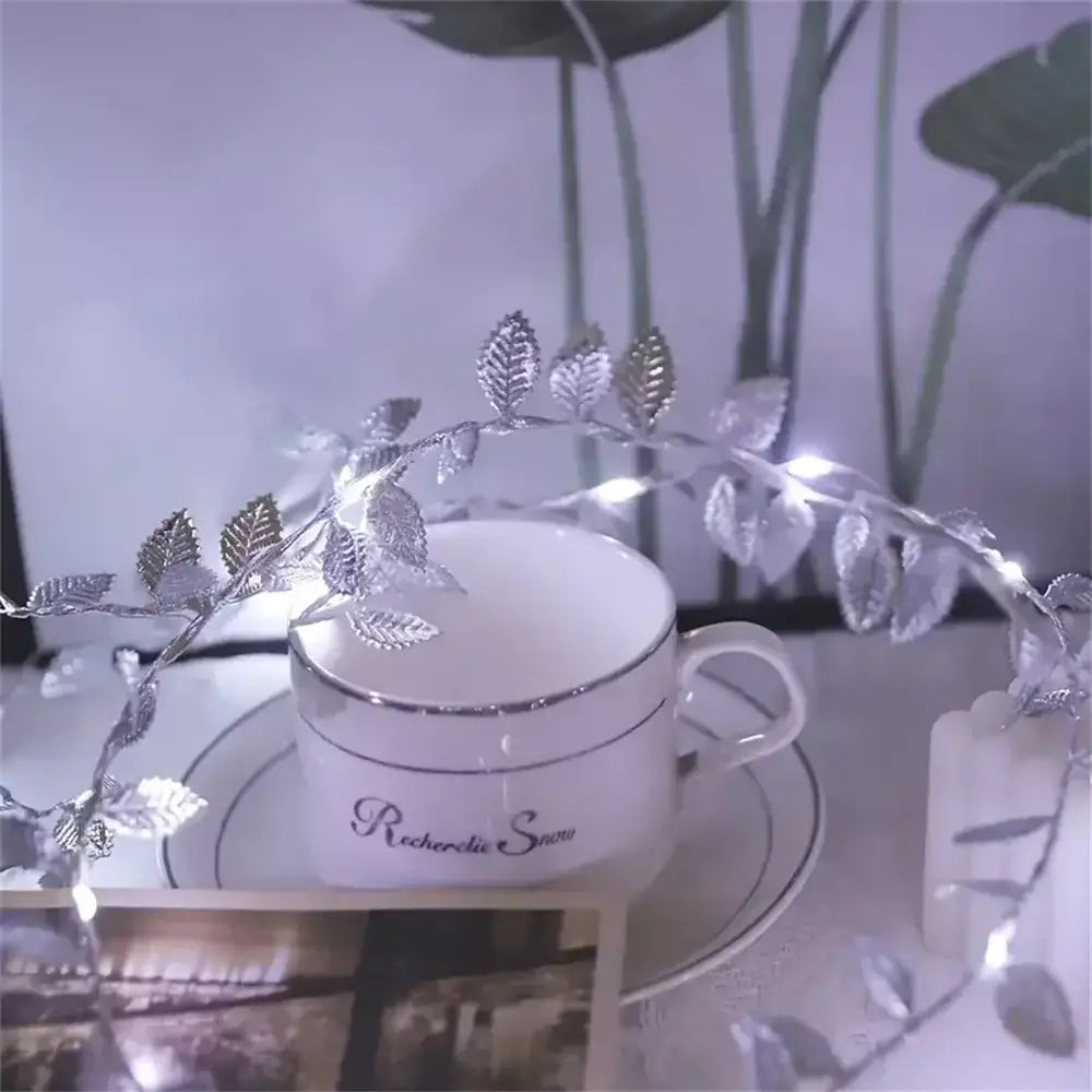 DecorBites™ Golden Silver Leaf Fairy Lights for Events