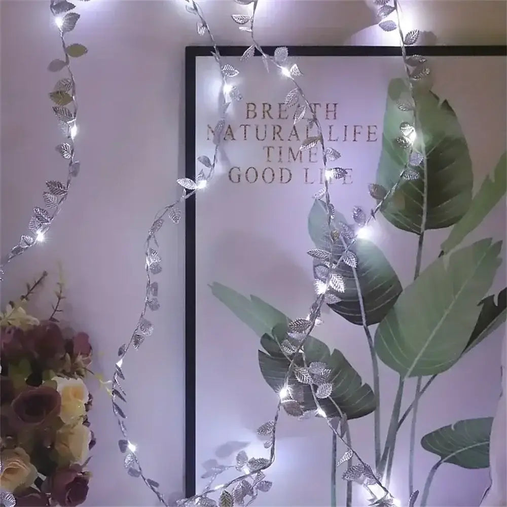 DecorBites™ Golden Silver Leaf Fairy Lights for Events
