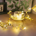 DecorBites™ Golden Silver Leaf Fairy Lights for Events