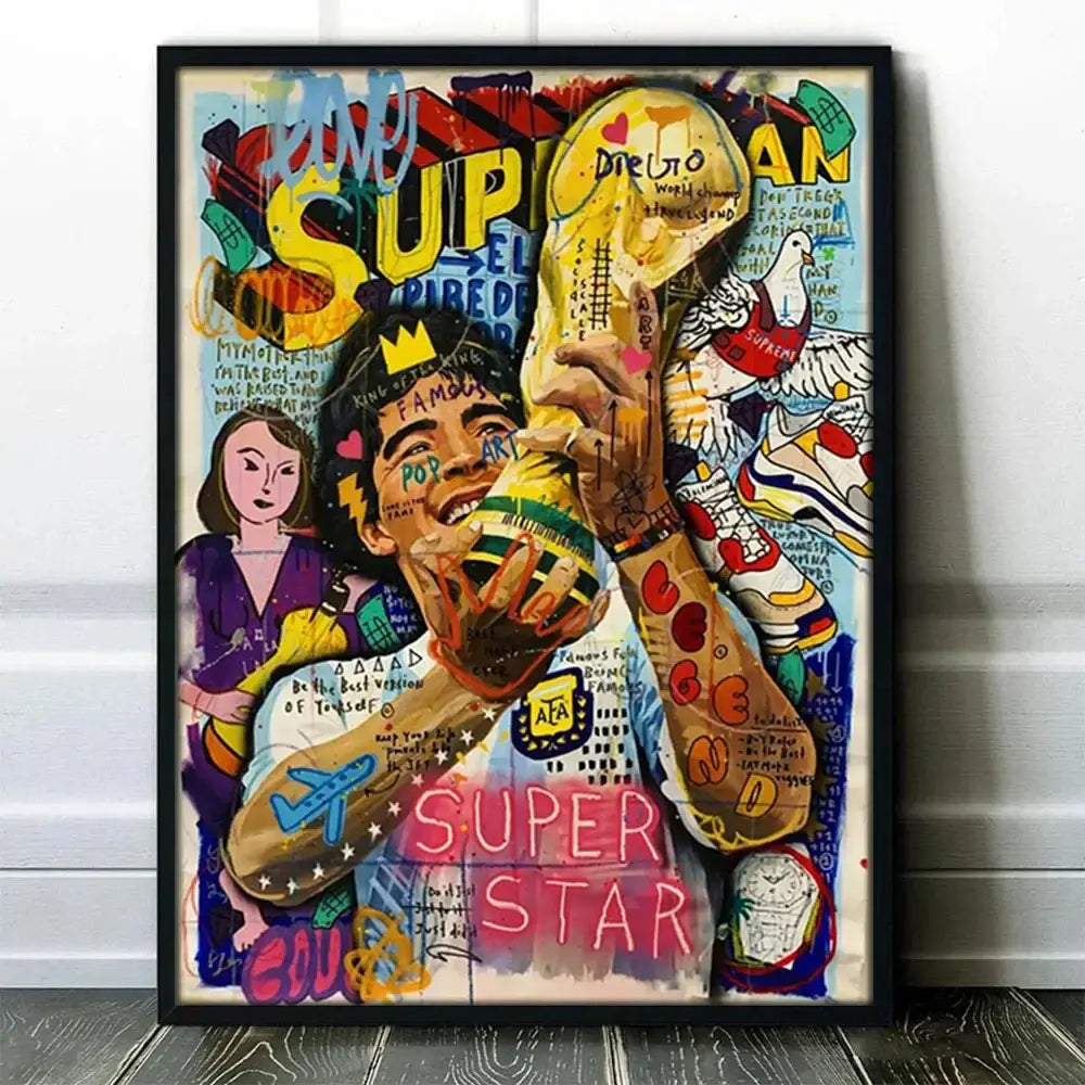 DecorBites™ Graffiti Basketball Celebrities Wall Art Print