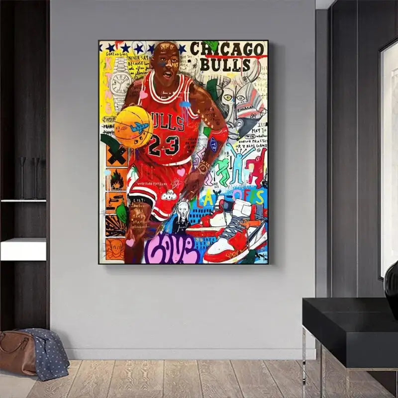 DecorBites™ Graffiti Basketball Celebrities Wall Art Print