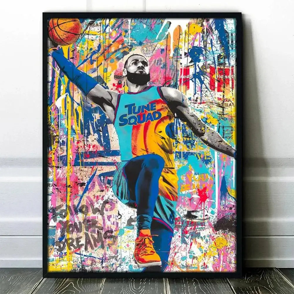DecorBites™ Graffiti Basketball Celebrities Wall Art Print