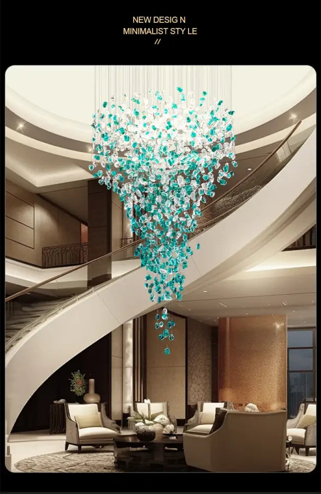 DecorBites™ Green Crystal Stone Chandelier for Modern Spaces