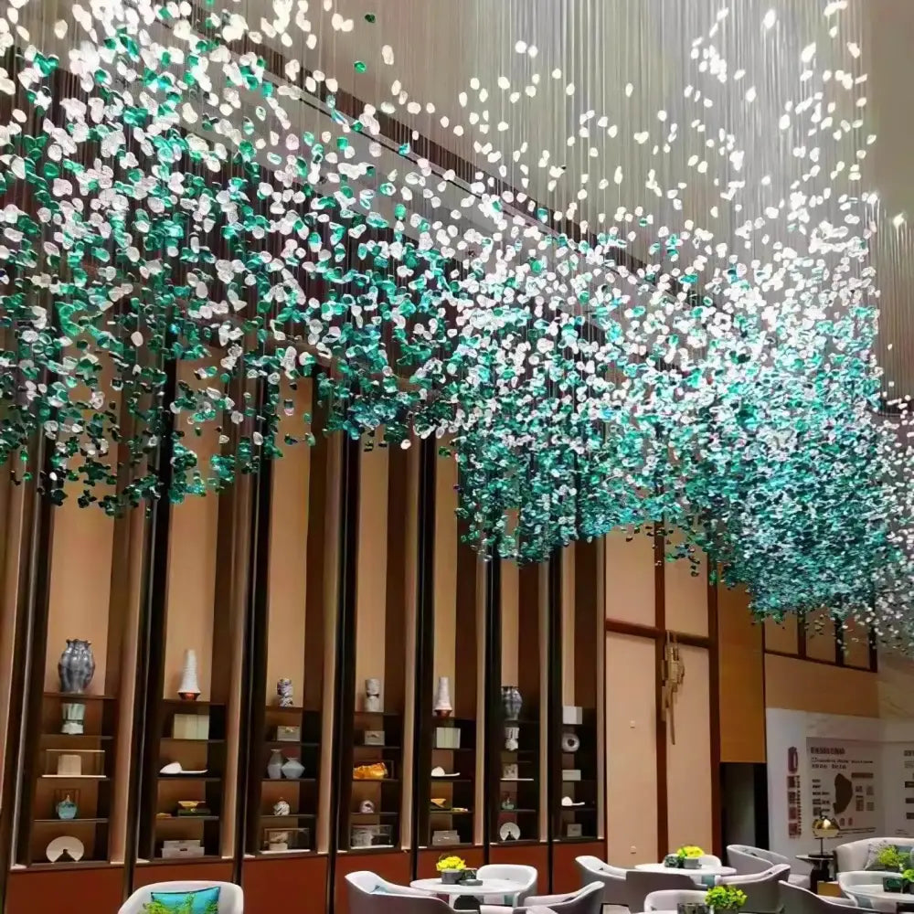 DecorBites™ Green Crystal Stone Chandelier for Modern Spaces