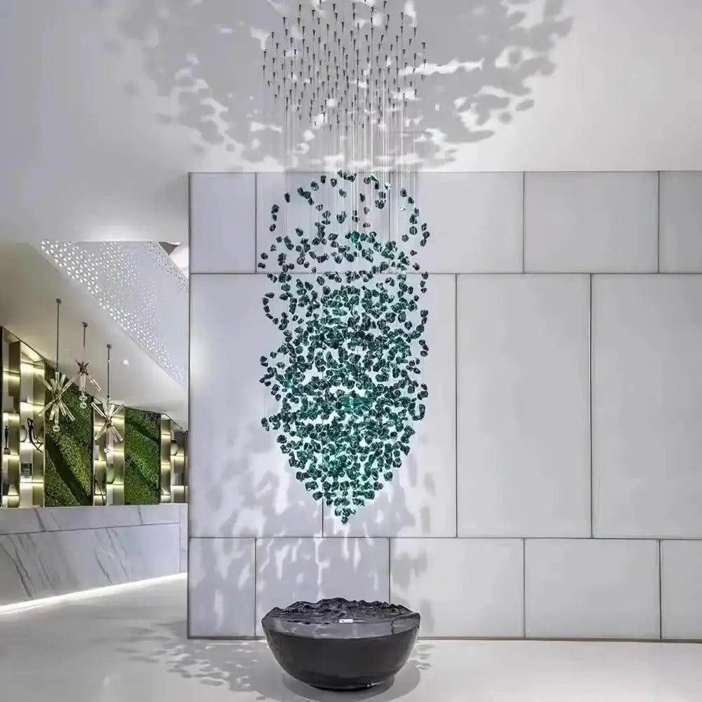 DecorBites™ Green Crystal Stone Chandelier for Modern Spaces