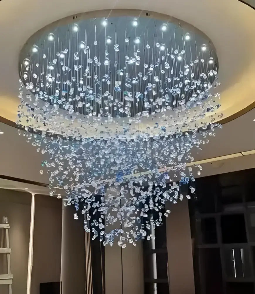 DecorBites™ Green Crystal Stone Chandelier for Modern Spaces