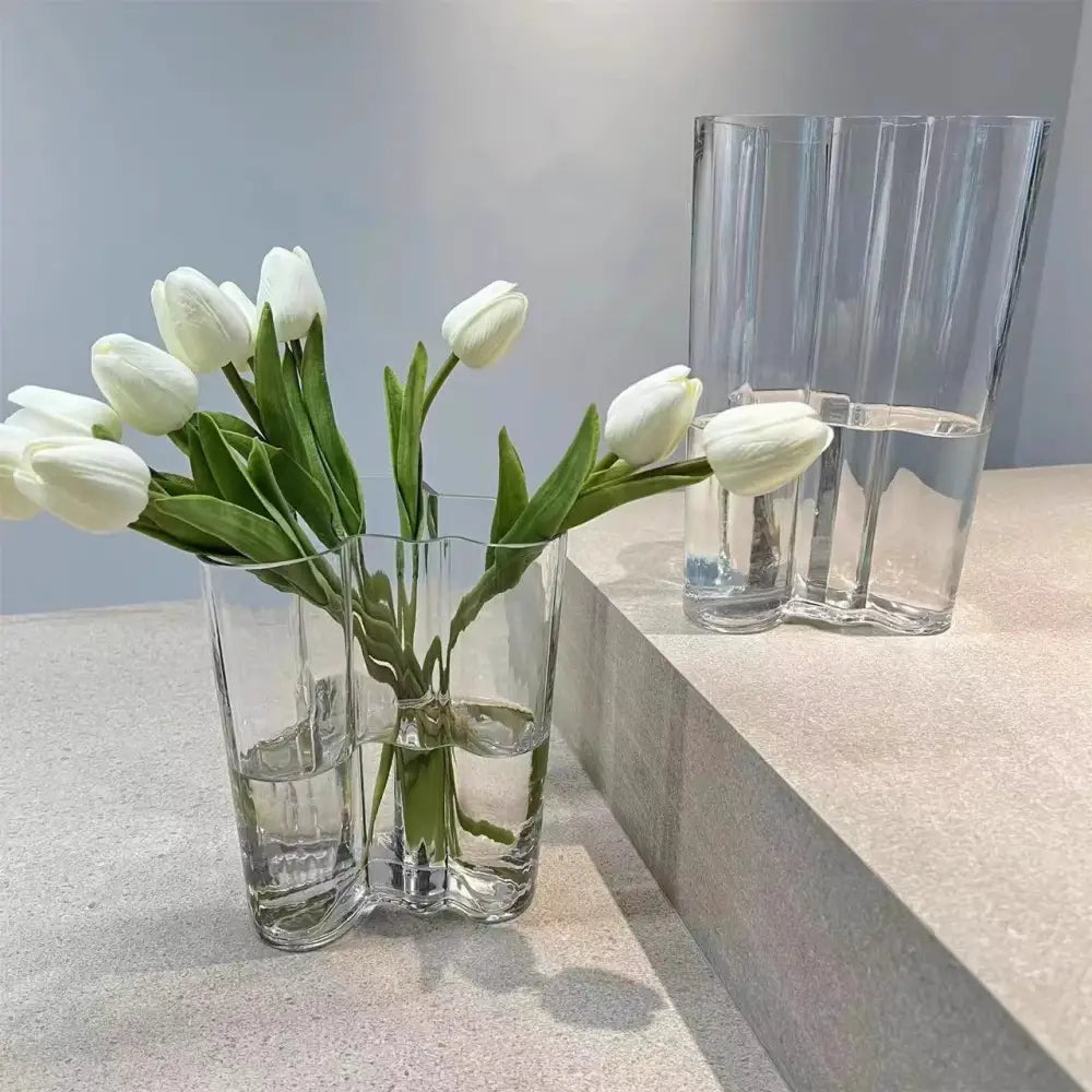DecorBites™ Green Glass Vase for Modern Decor