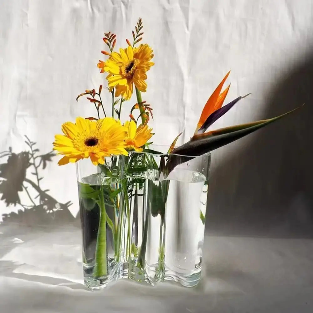 DecorBites™ Green Glass Vase for Modern Decor