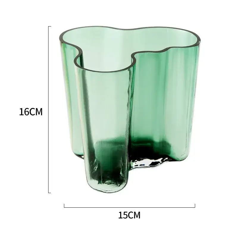 DecorBites™ Green Glass Vase for Modern Decor