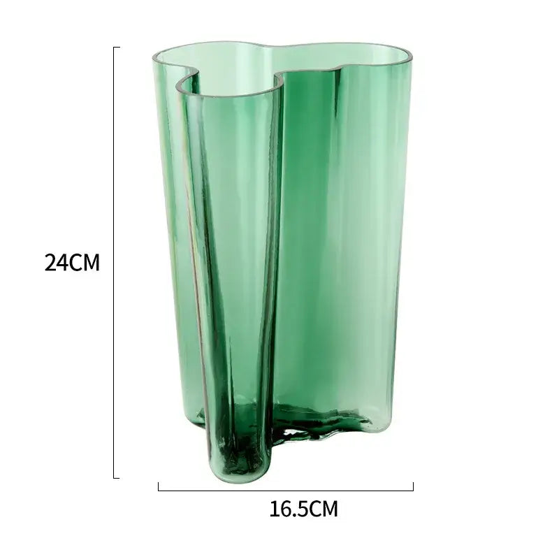 DecorBites™ Green Glass Vase for Modern Decor