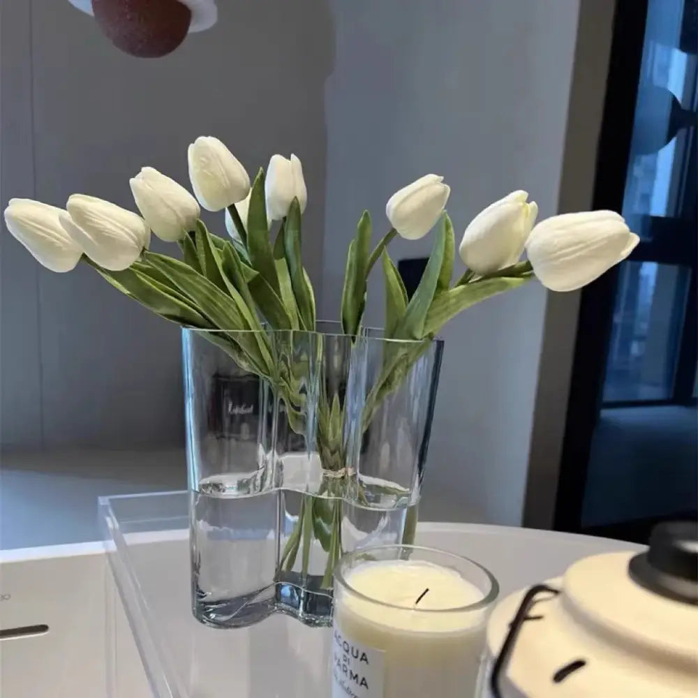 DecorBites™ Green Glass Vase for Modern Decor