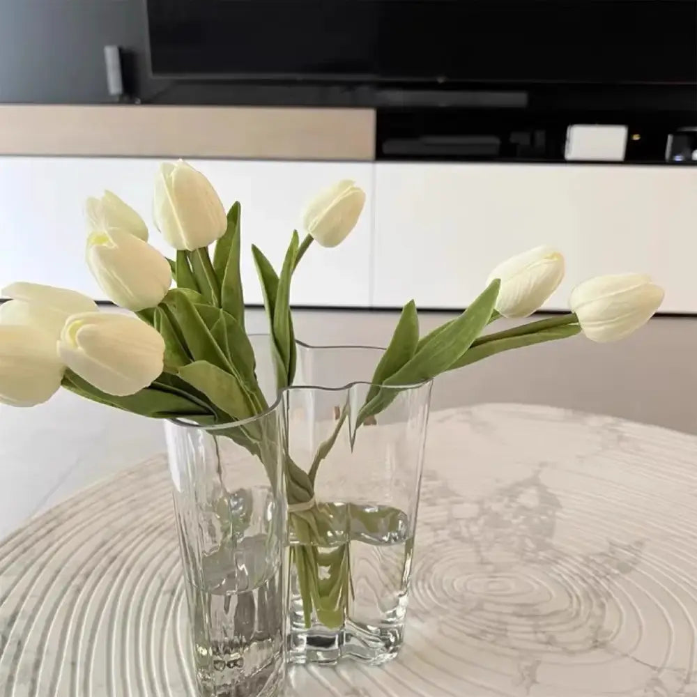 DecorBites™ Green Glass Vase for Modern Decor