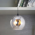 DecorBites™ Grey Glass Industrial Pendant Light with Black Fixture for Indoor Use