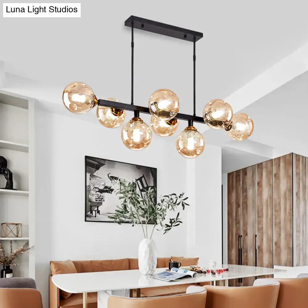 DecorBites™ Hand-Blown Glass Island Pendant Lamp for Restaurant - Modern Dimple Design