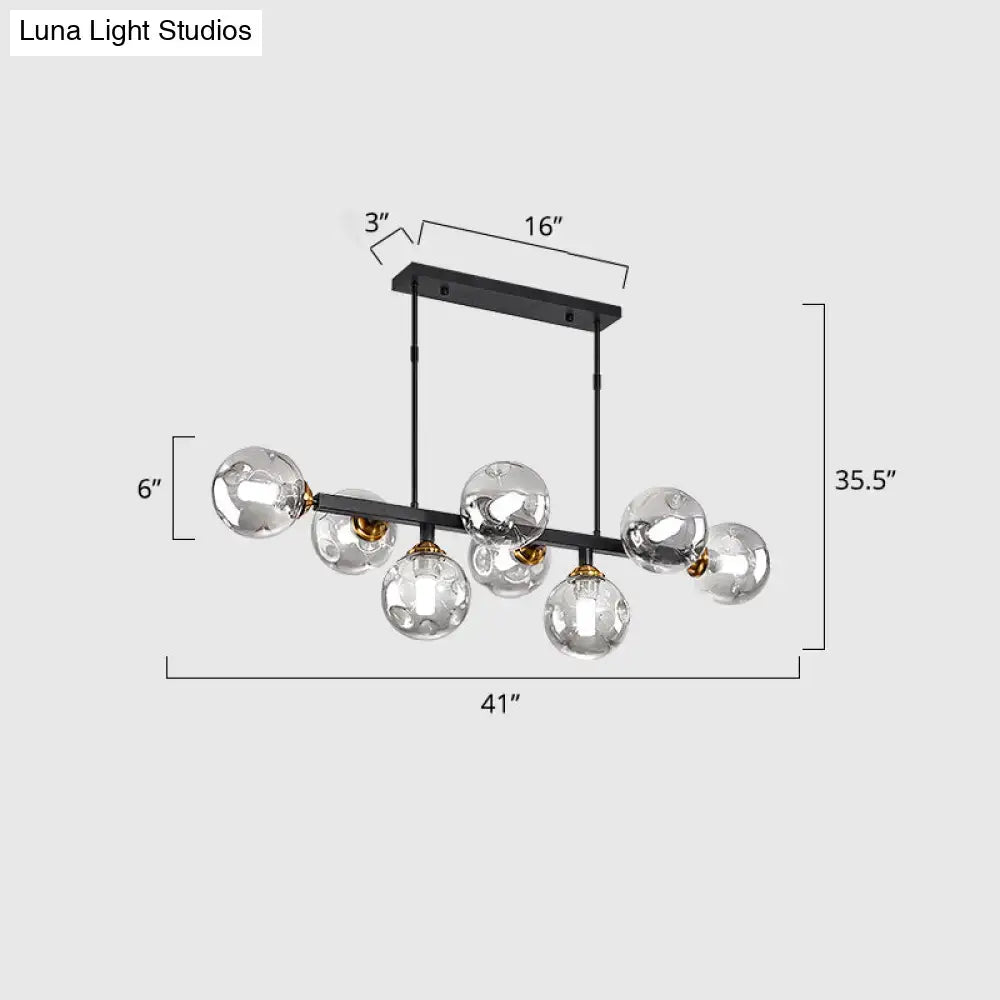 DecorBites™ Hand-Blown Glass Island Pendant Lamp for Restaurant - Modern Dimple Design