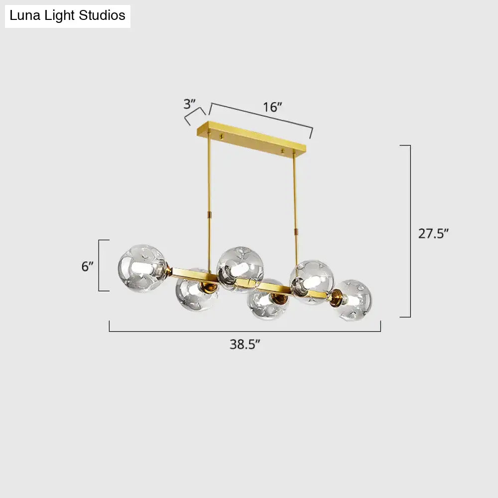 DecorBites™ Hand-Blown Glass Island Pendant Lamp for Restaurant - Modern Dimple Design