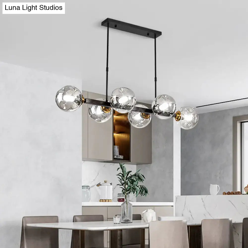 DecorBites™ Hand-Blown Glass Island Pendant Lamp for Restaurant - Modern Dimple Design
