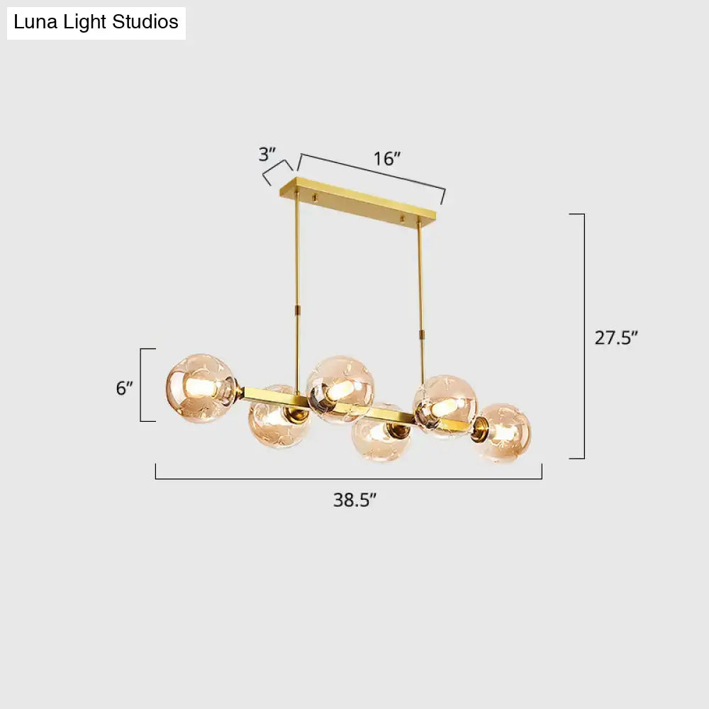 DecorBites™ Hand-Blown Glass Island Pendant Lamp for Restaurant - Modern Dimple Design