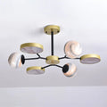 DecorBites™ Hand Blown Glass Round Chandelier Light - Contemporary Pendant Lighting Fixture in Gold (6/8 Lights)