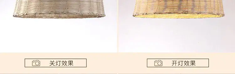 DecorBites™ Hand-Knit Bamboo Pendant Ceiling Light