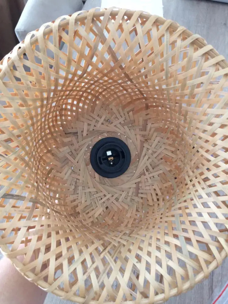 DecorBites™ Hand-Knit Bamboo Pendant Ceiling Light