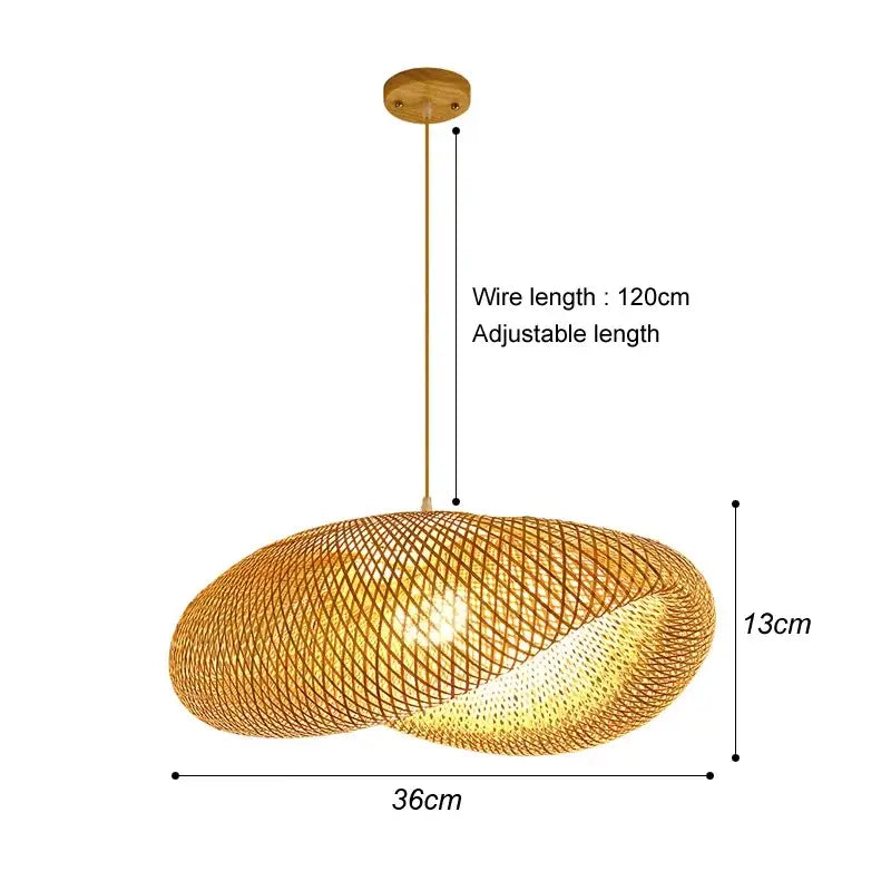 DecorBites™ Hand-Knit Bamboo Pendant Ceiling Light