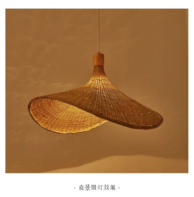 DecorBites™ Hand-Knit Bamboo Pendant Ceiling Light