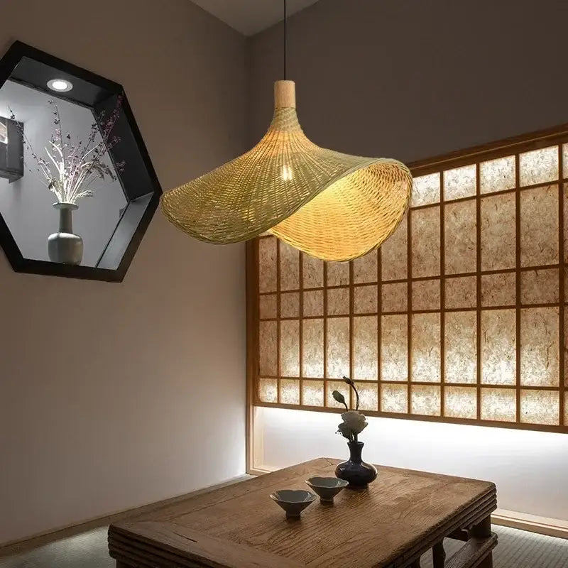 DecorBites™ Hand Knitted Chinese Style Hanging Bamboo Lamps