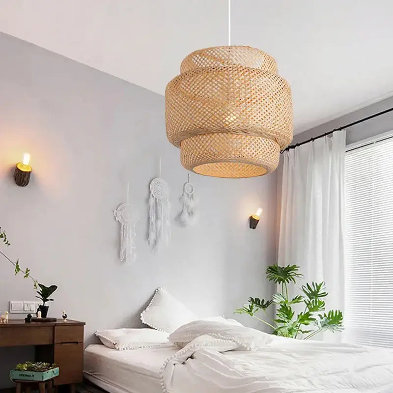 DecorBites™ Hand Knitted Chinese Style Hanging Bamboo Lamps