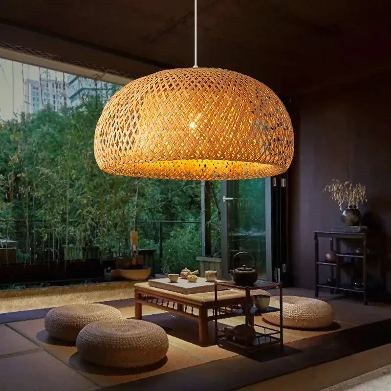 DecorBites™ Hand Knitted Chinese Style Hanging Bamboo Lamps