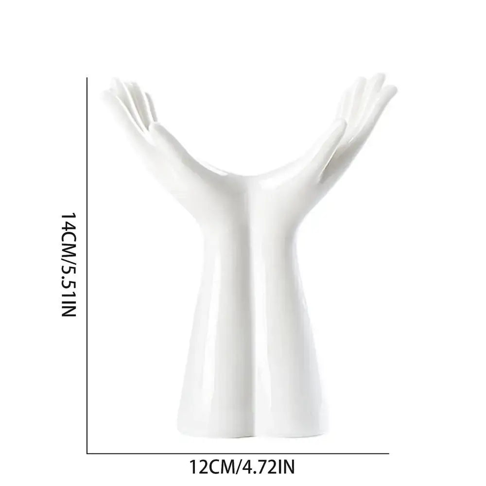 DecorBites™ Hand Shaped Porcelain Flower Vase Home Decor