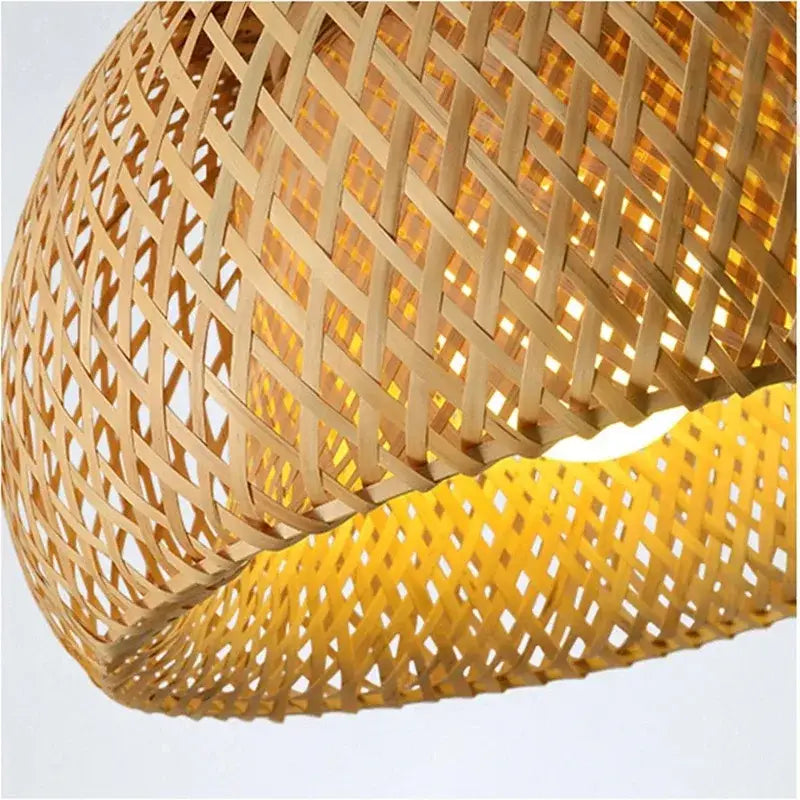 DecorBites™ Hand-Woven Bamboo Lantern Pendant Light