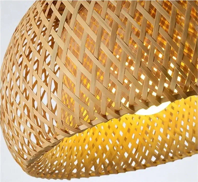 DecorBites™ Hand-Woven Bamboo Pendant Light Chandelier