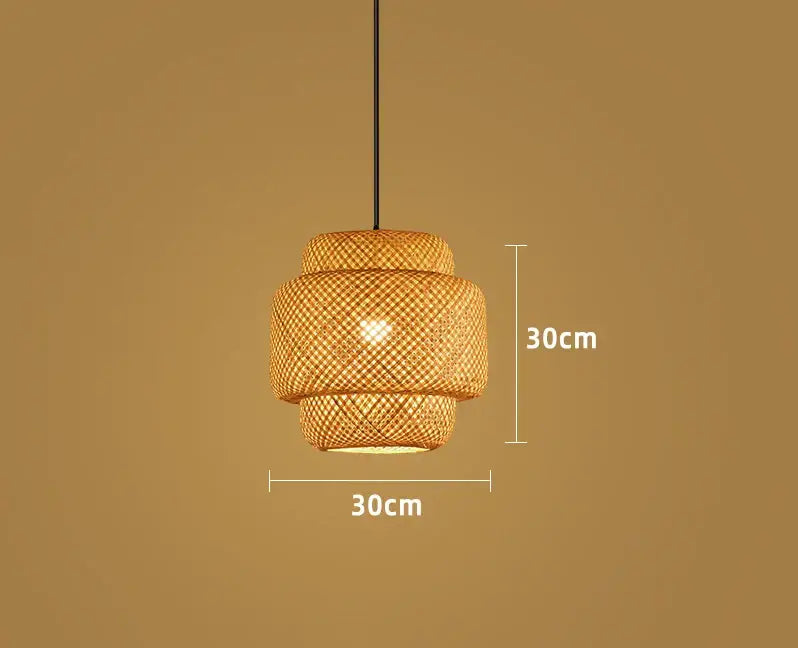 DecorBites™ Hand-Woven Bamboo Pendant Light Chandelier