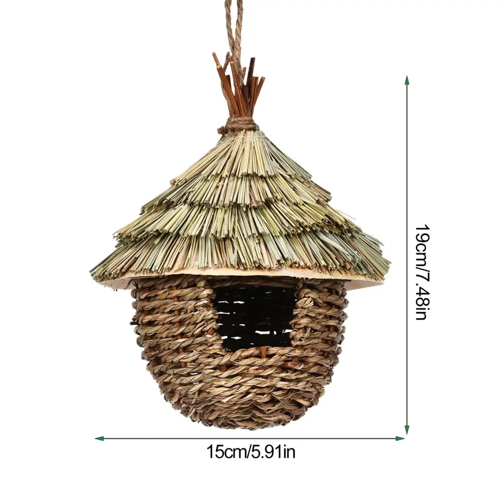 DecorBites™ Hand-woven Hummingbird Nest House for Garden