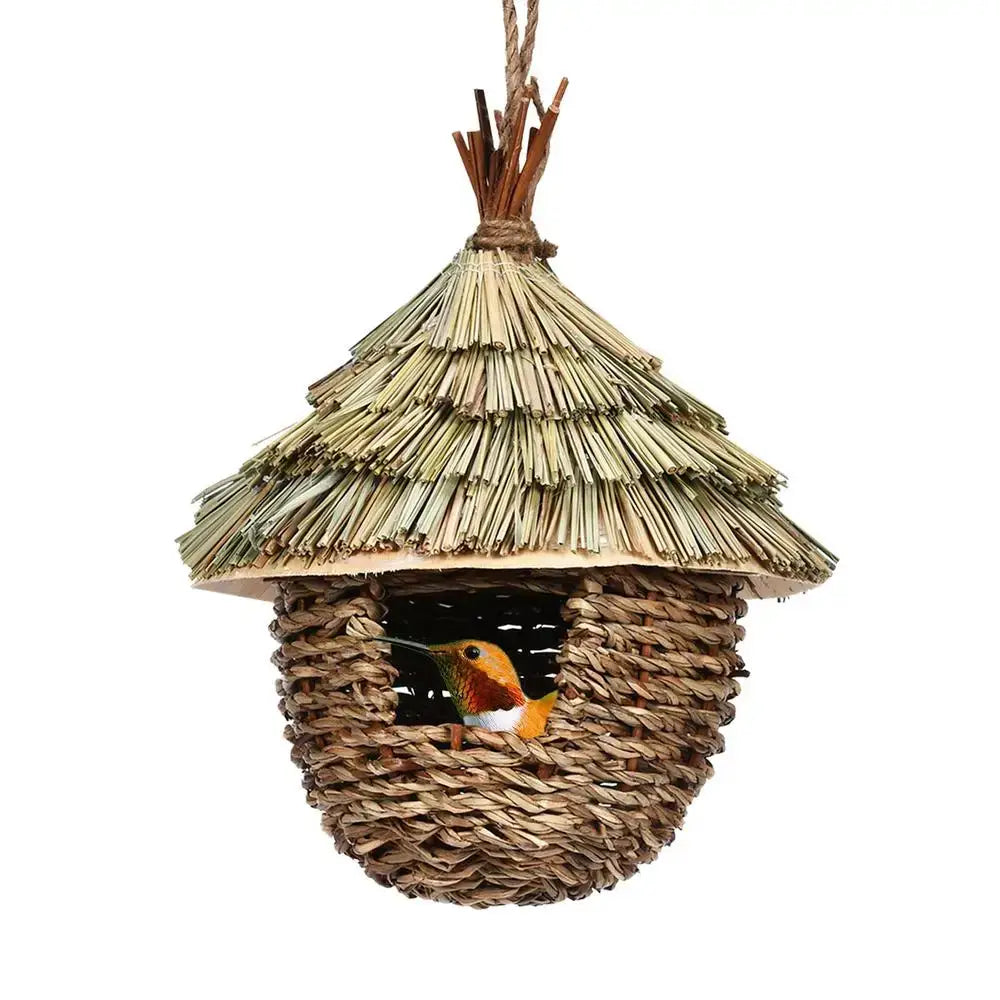 DecorBites™ Hand-woven Hummingbird Nest House for Garden