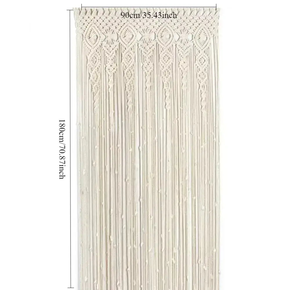 DecorBites™ Hand-woven Macrame Door Curtain Bohemia Wall Hanging Tapestry For Home Window Doorway Bedroom Living Room Wedding Backdrop Decor