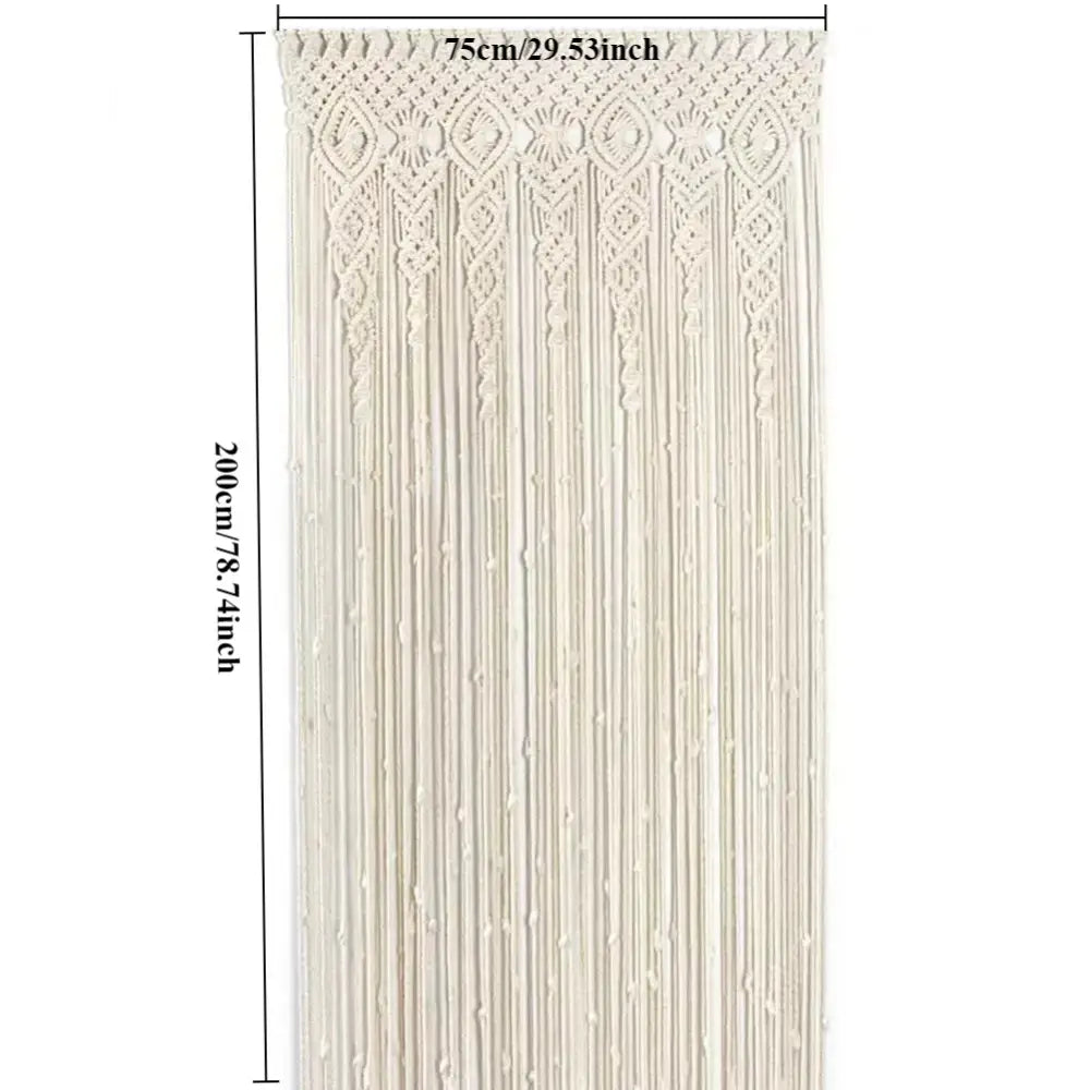 DecorBites™ Hand-woven Macrame Door Curtain Bohemia Wall Hanging Tapestry For Home Window Doorway Bedroom Living Room Wedding Backdrop Decor
