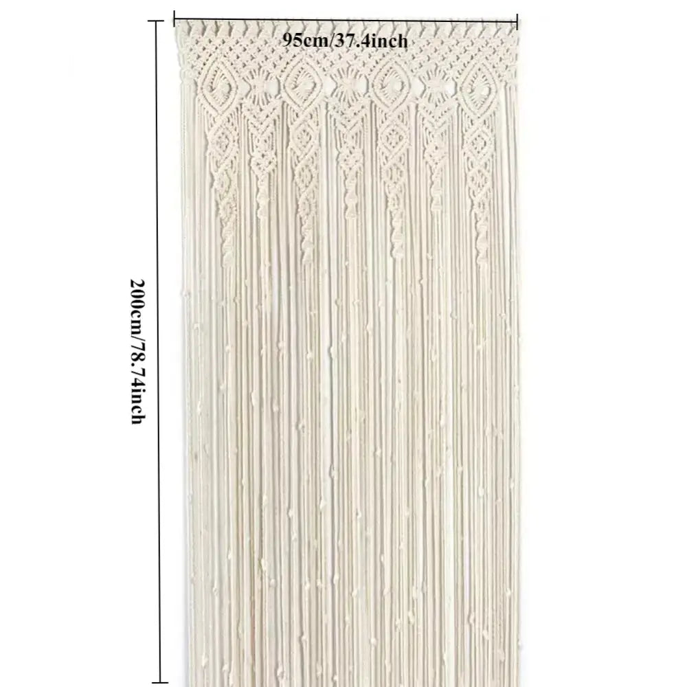 DecorBites™ Hand-woven Macrame Door Curtain Bohemia Wall Hanging Tapestry For Home Window Doorway Bedroom Living Room Wedding Backdrop Decor