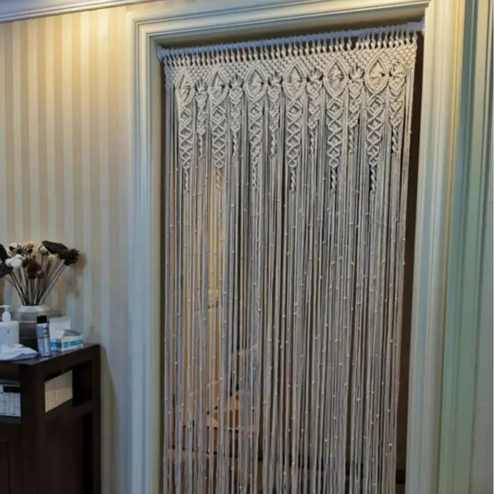 DecorBites™ Hand-woven Macrame Door Curtain Bohemia Wall Hanging Tapestry For Home Window Doorway Bedroom Living Room Wedding Backdrop Decor