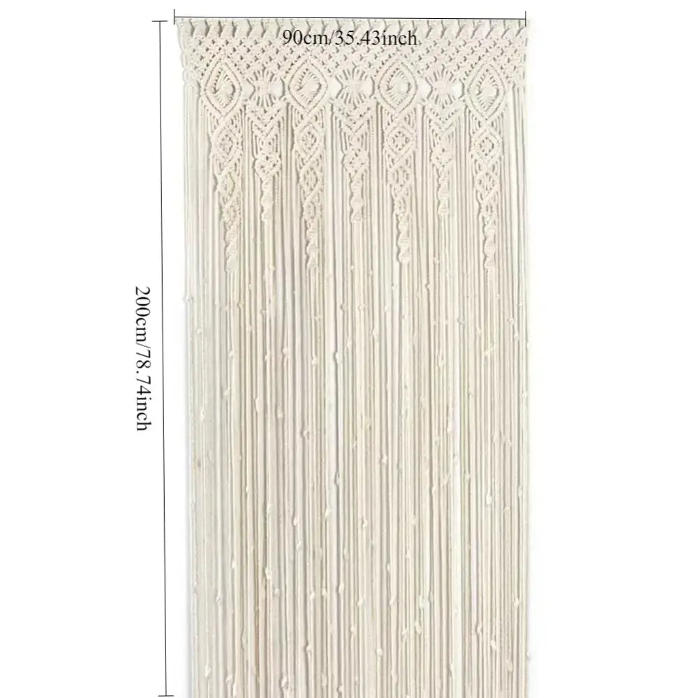 DecorBites™ Hand-woven Macrame Door Curtain Bohemia Wall Hanging Tapestry For Home Window Doorway Bedroom Living Room Wedding Backdrop Decor
