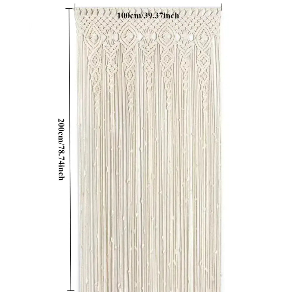 DecorBites™ Hand-woven Macrame Door Curtain Bohemia Wall Hanging Tapestry For Home Window Doorway Bedroom Living Room Wedding Backdrop Decor