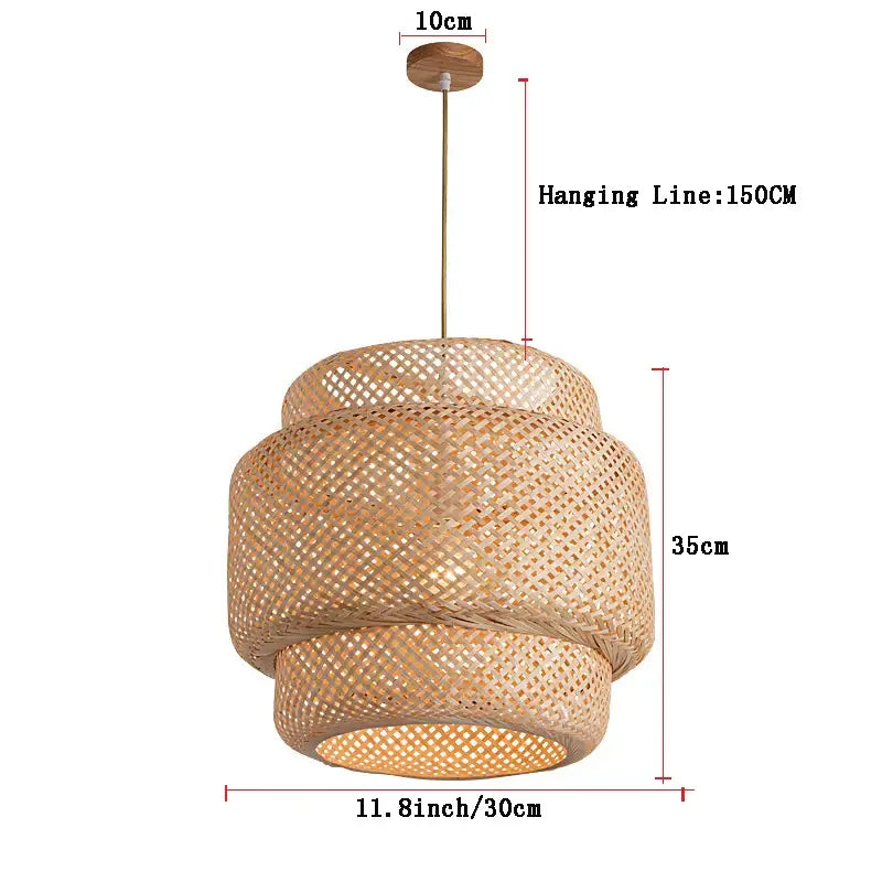 DecorBites™ Handcrafted Chinese Bamboo Pendant Lamp