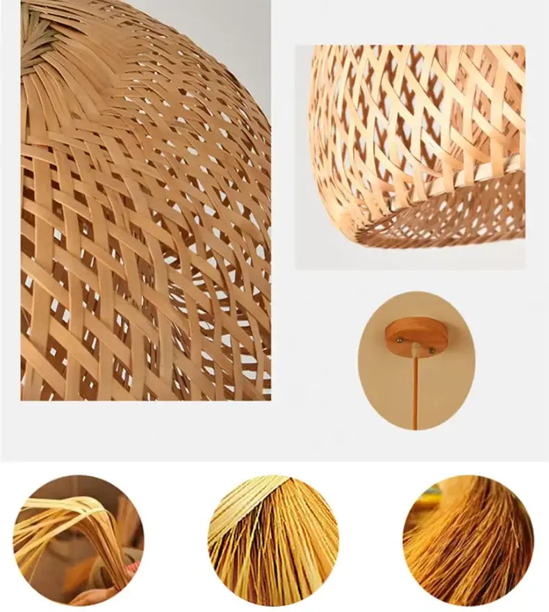 DecorBites™ Handcrafted Chinese Bamboo Pendant Lamp