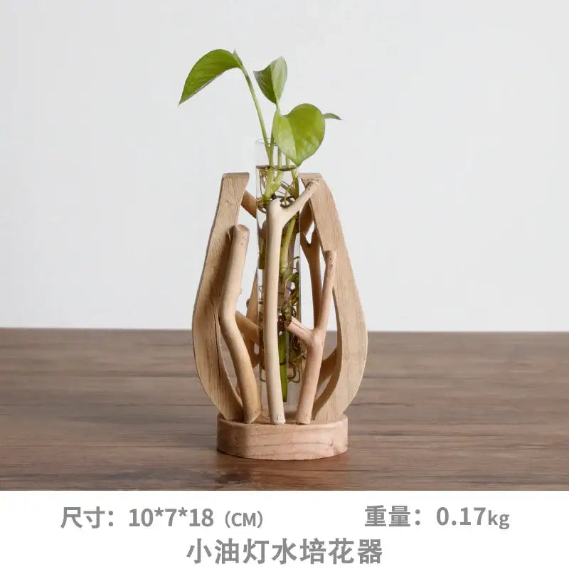 DecorBites™ Handcrafted Wooden Vase for Creative Home Decor