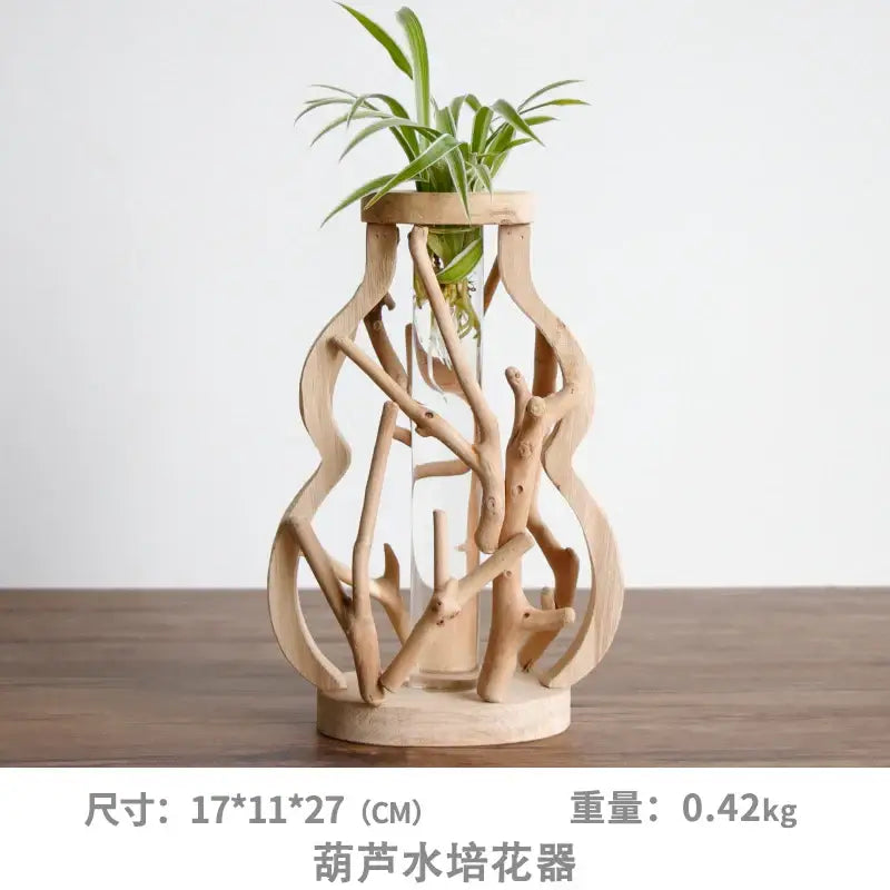 DecorBites™ Handcrafted Wooden Vase for Creative Home Decor