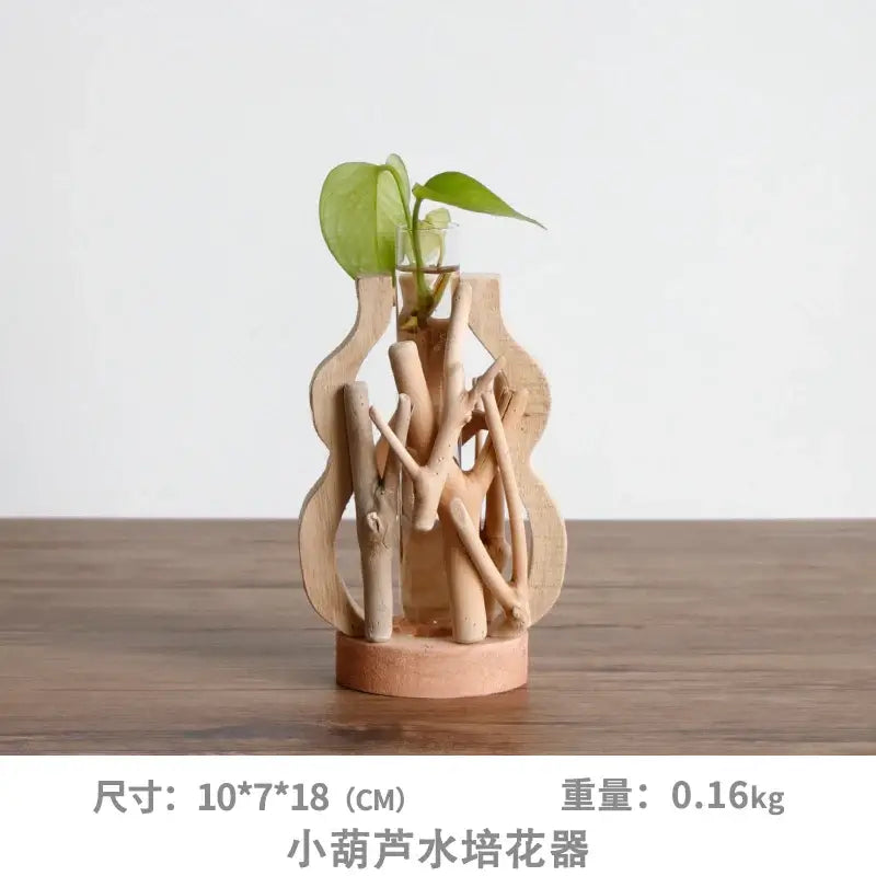 DecorBites™ Handcrafted Wooden Vase for Creative Home Decor