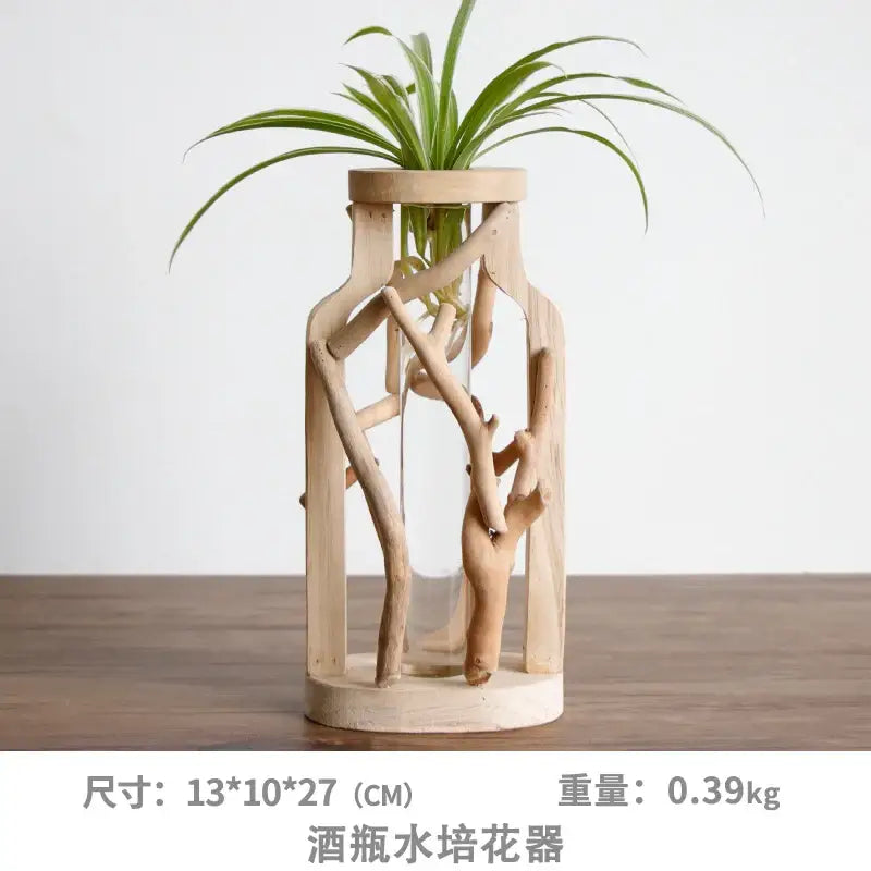DecorBites™ Handcrafted Wooden Vase for Creative Home Decor